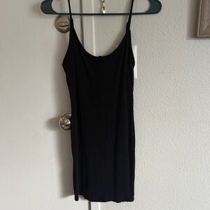 Lulu's Black Ribbed Knit Dress